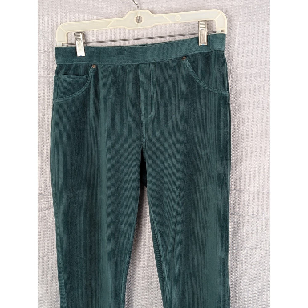 Hue Corduroy Leggings Womens Medium Green Pull On Stretch Skinny Pants